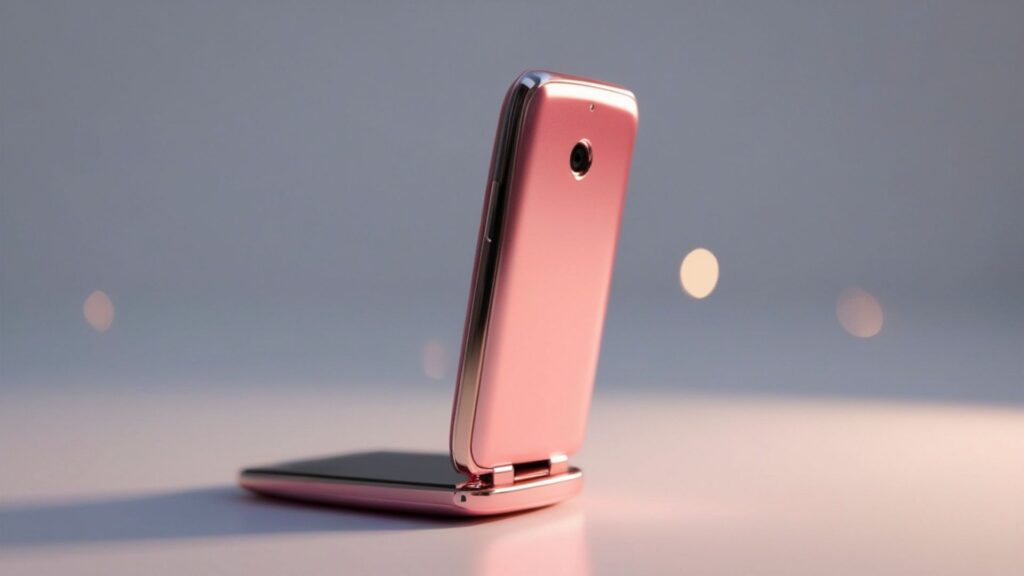telefon z klapką telefon składany z klapką różowy
