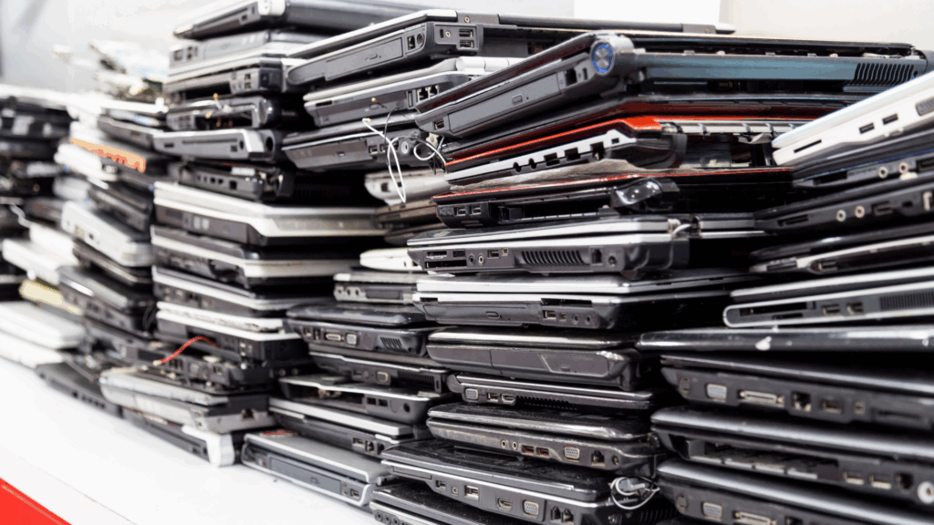 laptopy w serwisie czekające na naprawę