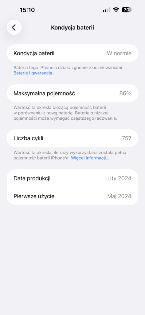 kondycja baterii w telefonie